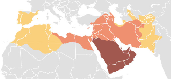 イスラム世界の領土拡大　622-750